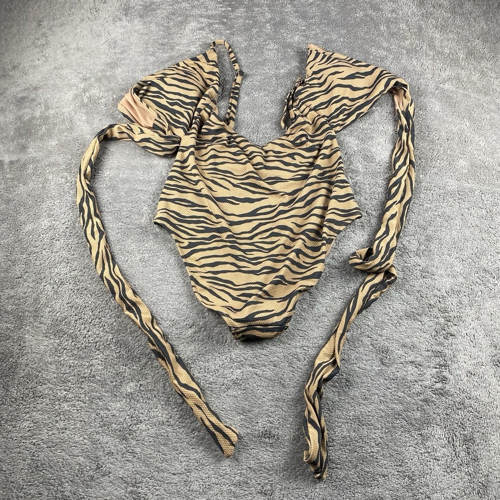 Aerie Animal Print Bikini Cutout Medium One Piece Full Coverage